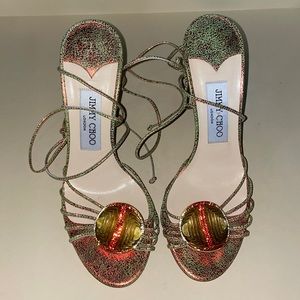 Gorgeous Metallic Jimmy Choos Wrap arounds